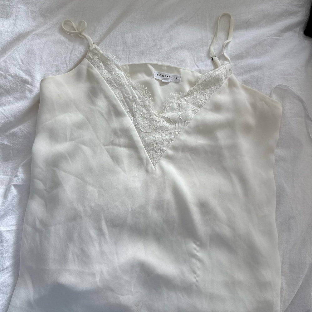 Gorgeous White Lace Trim Camisole